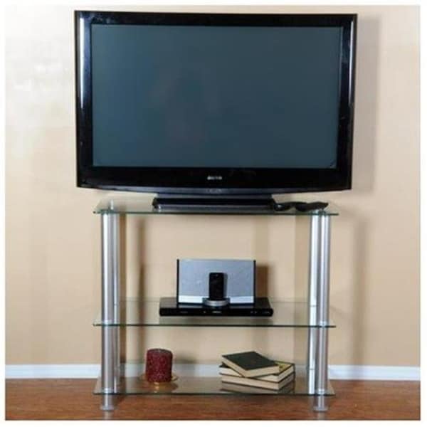 Rta Home And Office TVM-002 35 in. Extra Tall Glass and Aluminum LCD and Plasma TV Stand TVM-002 - main